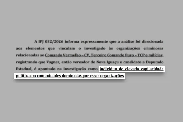 Candidato no RJ mantém relação com CV, TCP e milícias, aponta PF