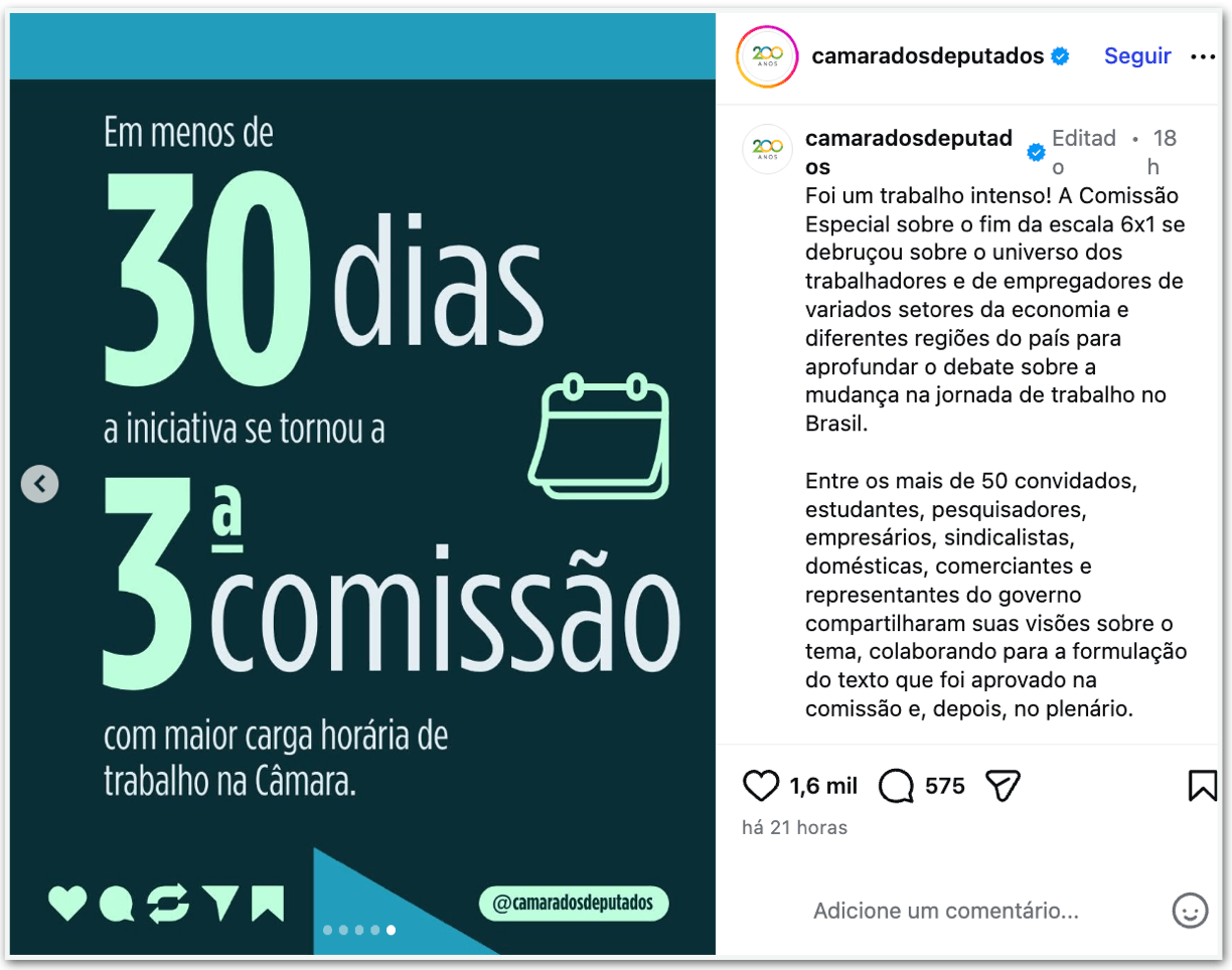 Câmara diz ter trabalhado na escala 7 X 0 para votar fim da 6 X 1