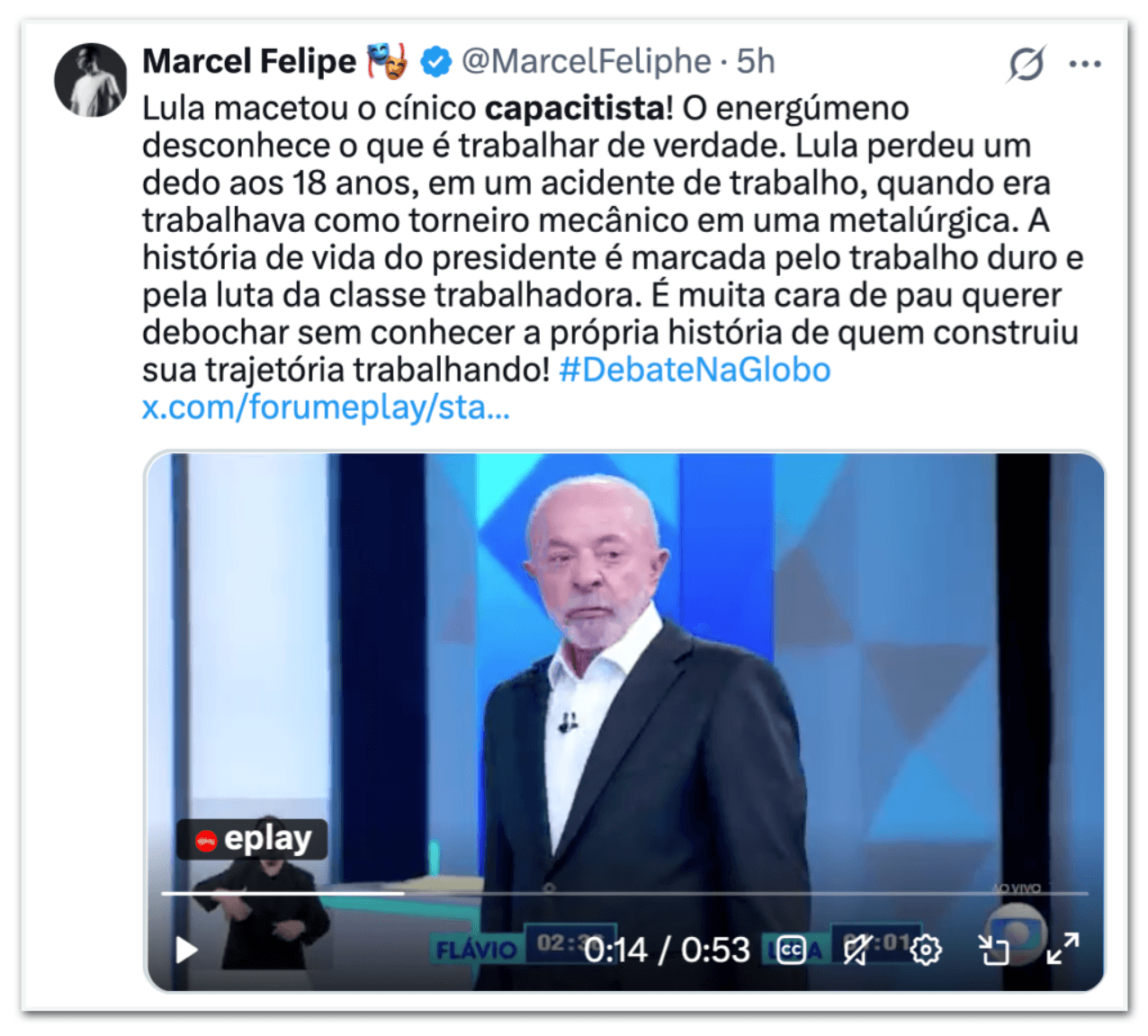 Internautas chamam Flávio de “capacitista” após debate da “Globo”