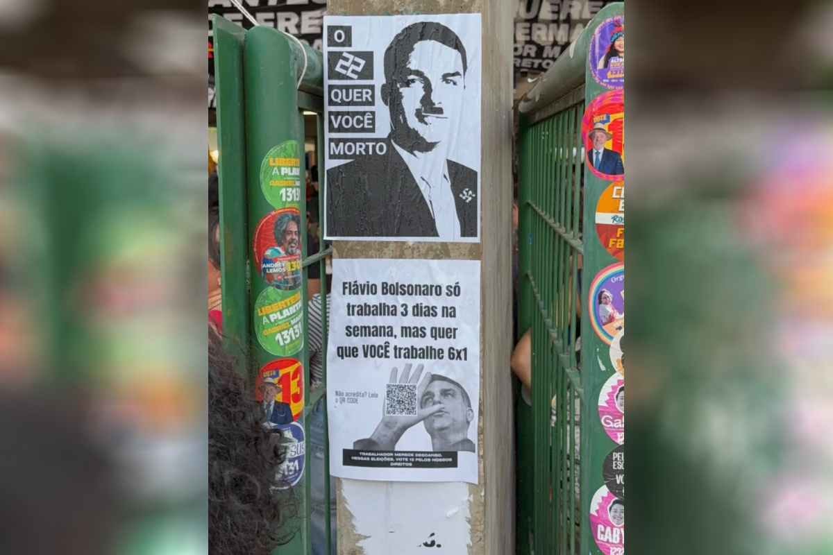Cartaz com Flávio “nazista” colocado na UnB não tinha autorização