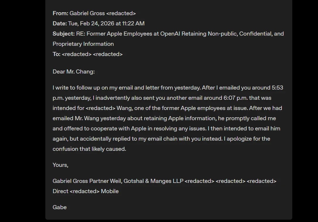 Gafe amadora expõe Apple em processo contra a OpenAI