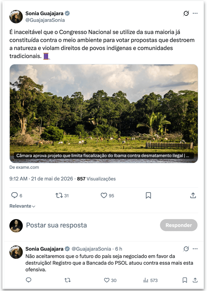 ONGs criticam a votação de projetos da bancada ruralista