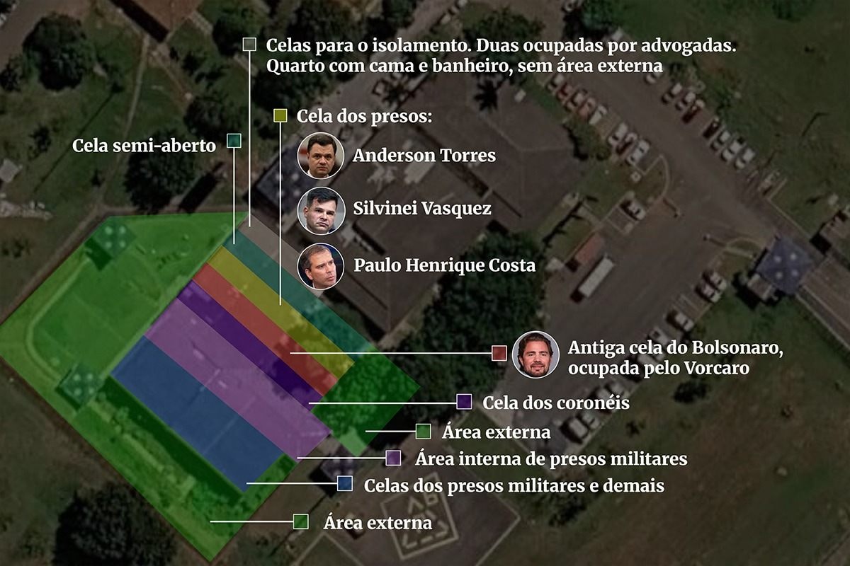 Barreira metálica evita contato de Vorcaro com ex-presidente do BRB na Papudinha