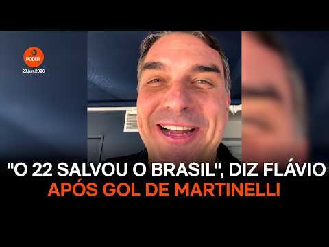 “O 22 salvou o Brasil”, diz Flávio ao comemorar gol de Martinelli