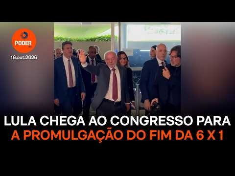 Lula e Janja chegam ao Congresso para promulgação do fim da 6 X 1