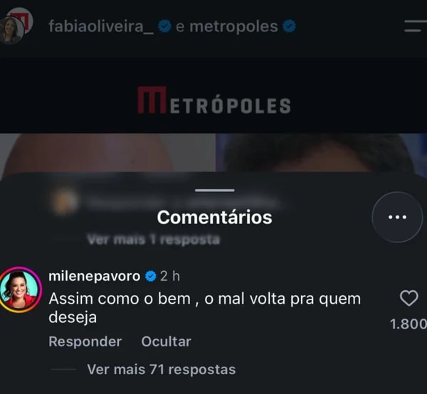 Milene Pavorô defende Ratinho após críticas de Gominho: “O mal volta”